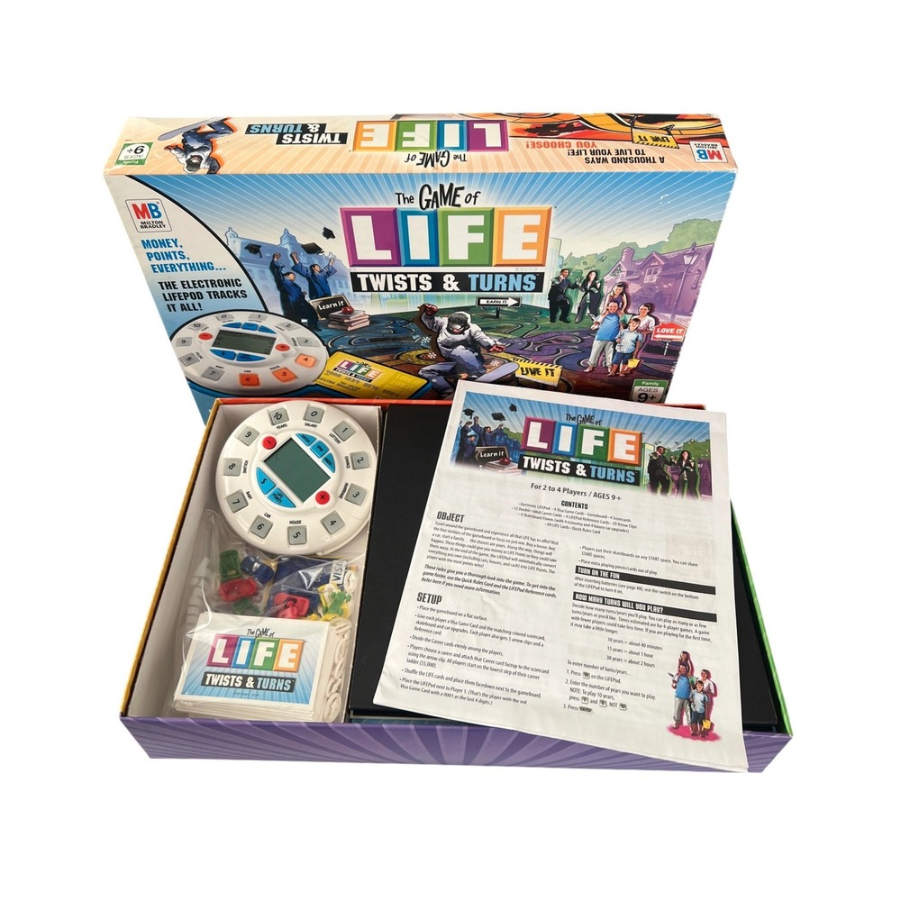 The Game of Life Twists & Turns Electronic Board Game Milton Bradley Complete